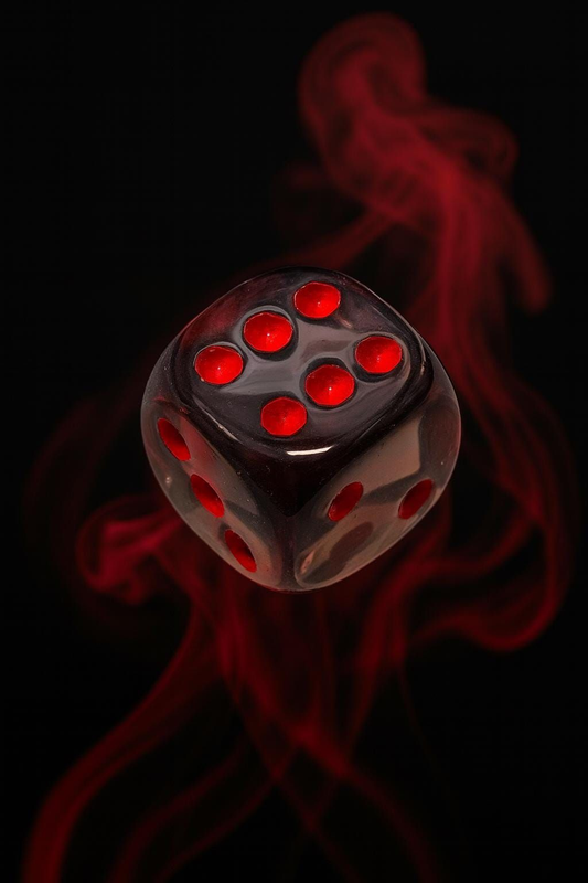 Red dice in mystical smoke — Dice Reading Course